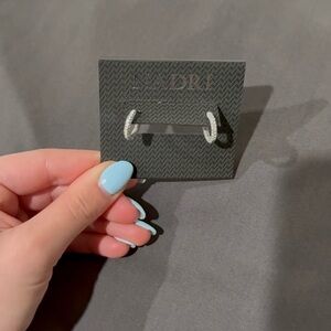 NADRI SILVER HOOP EARRINGS